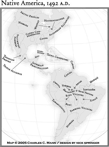 A map he provided of the 1491 political situation in the hemisphere.